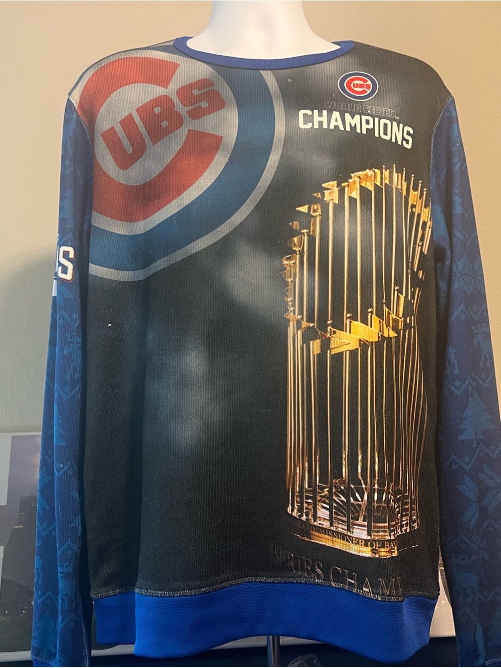 Genuine Merchandise Black & Blue Crewneck with Team Patch Detail